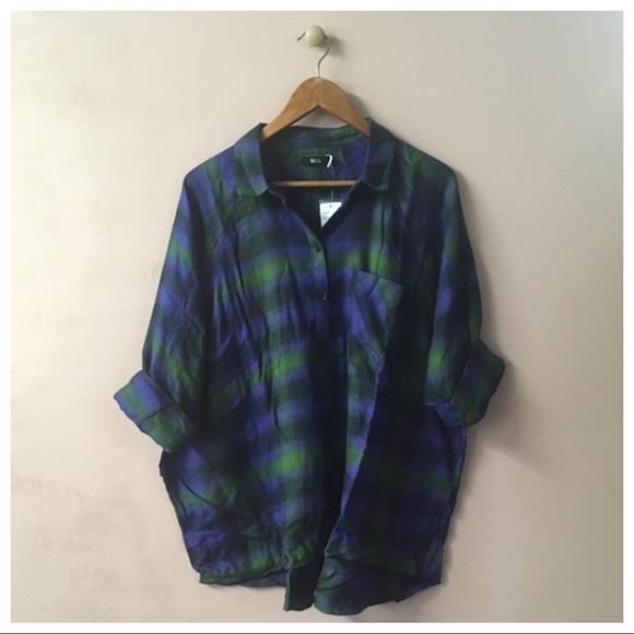 BDG Tops - BDG UO Brendan Drapey Flannel Button Down Top